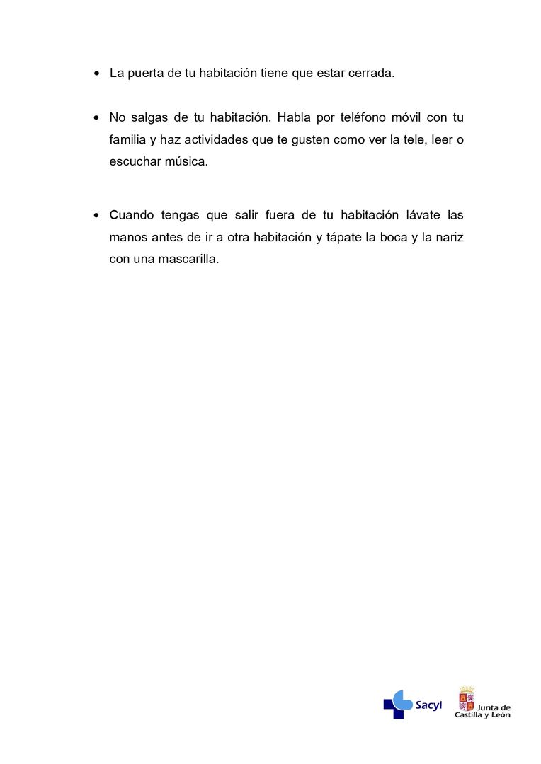 Información enfermos de coronavirus que estén en casa.